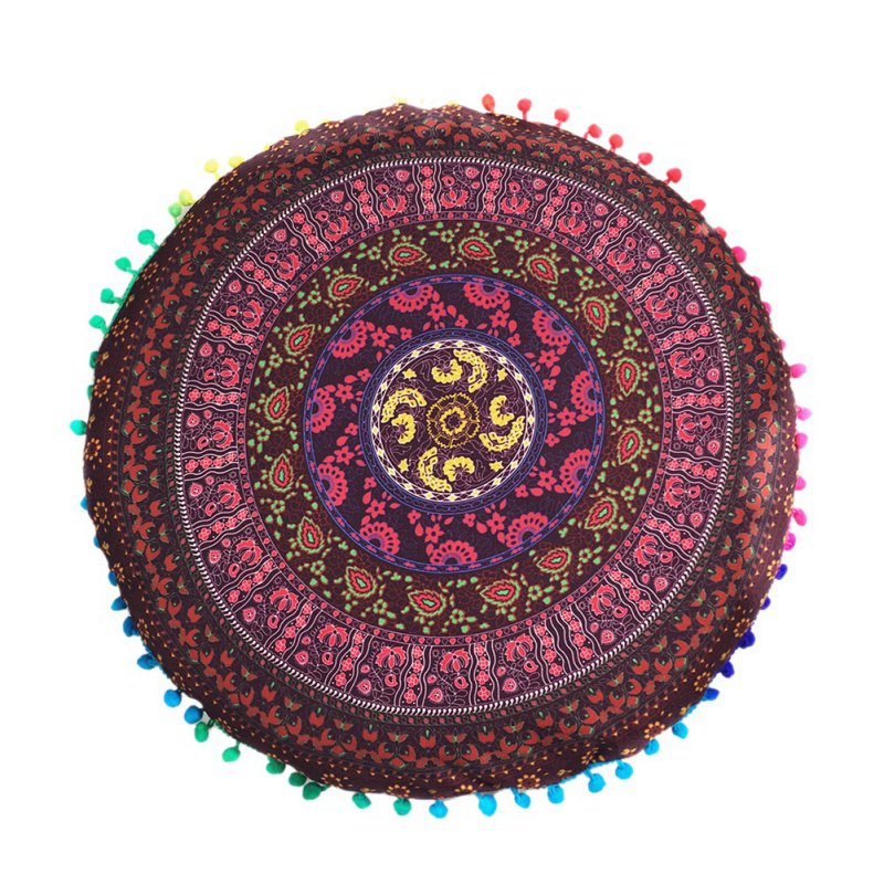 Bohemian Round Mandala Pillowcase Floor Meditation Cushion Cover Case